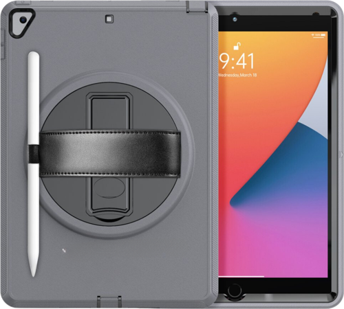 Qpen iPad 10.2 inç (7.nesil) Uyumlu Hand Strap Tablet Kılıfı