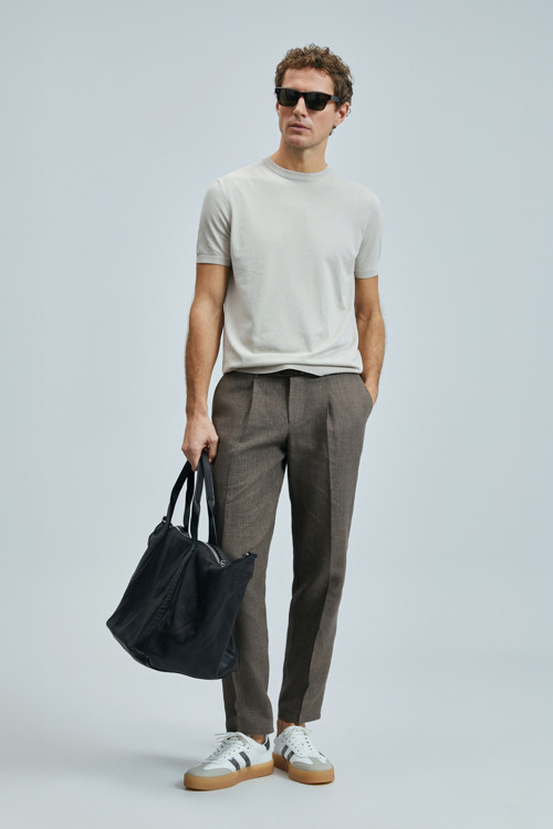 Tıno Erkek Modal Karışımlı Kazak Açık Bej