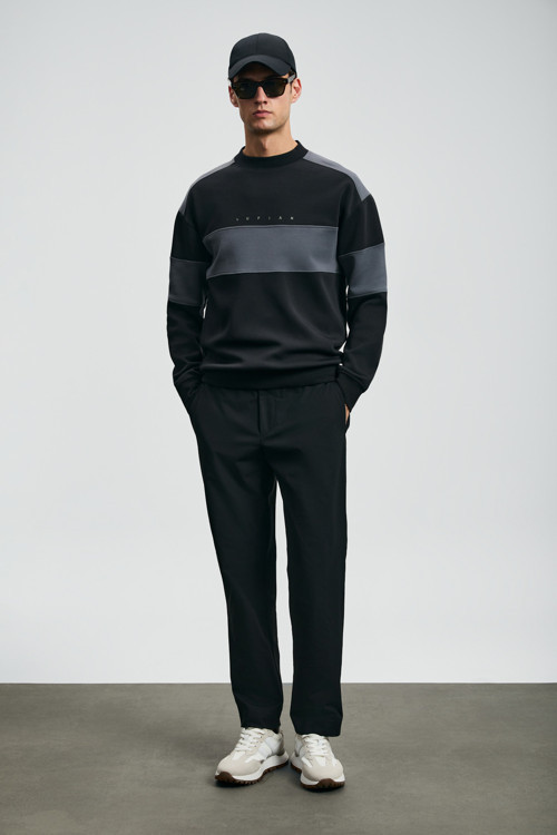 Pıeces Erkek Sweatshirt Siyah