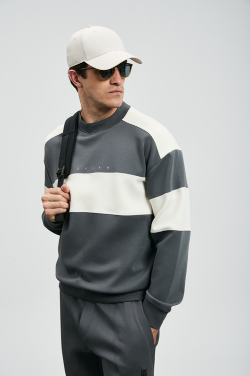 Pıeces Erkek Sweatshirt Koyu Gri