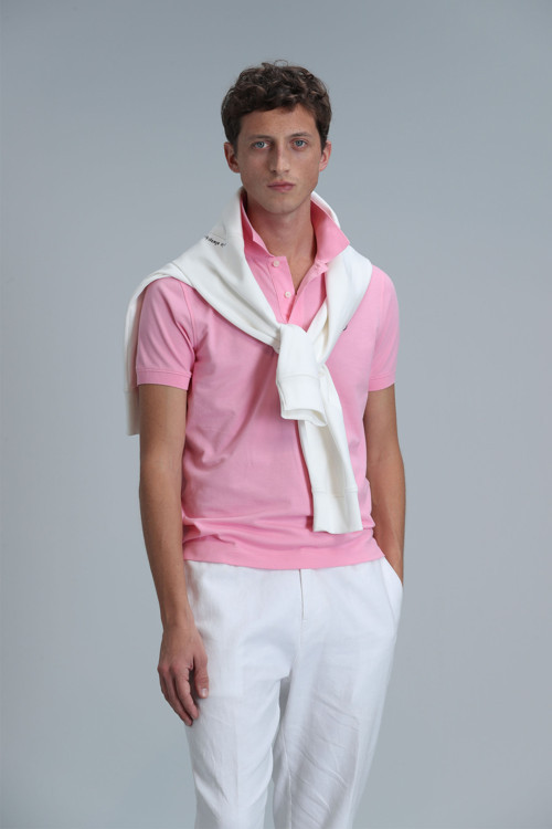 Laon Smart Erkek Polo Tişört Slim Fit Pembe