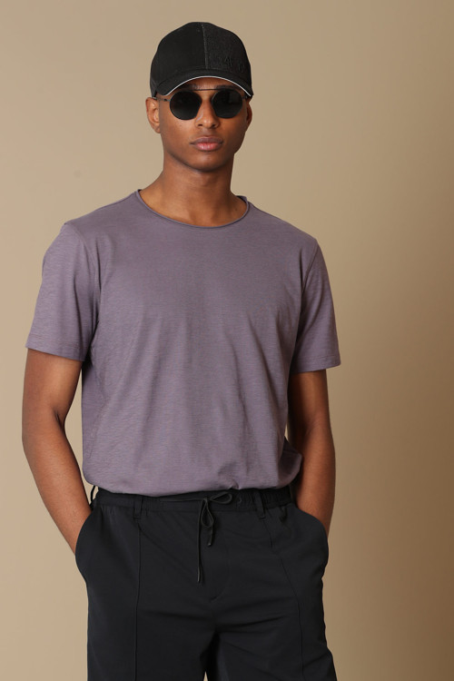 Junya Erkek Basic Tişört Mürdüm