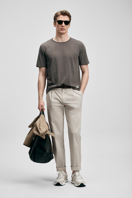 Junya Erkek Basic Tişört Vizon