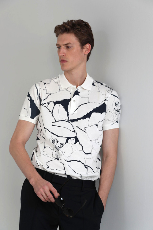 Lamas Smart Erkek Polo Tişört Kırık Beyaz