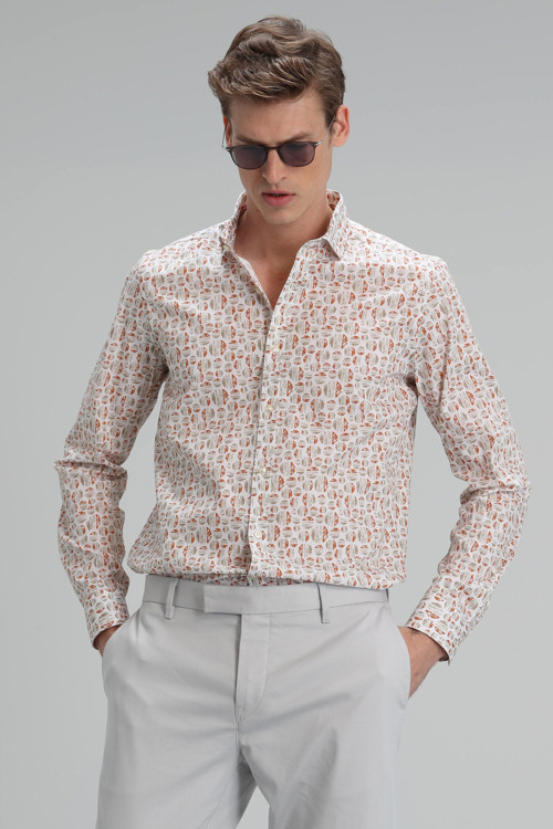 Grand Erkek Smart Gömlek Slim Fit Bej