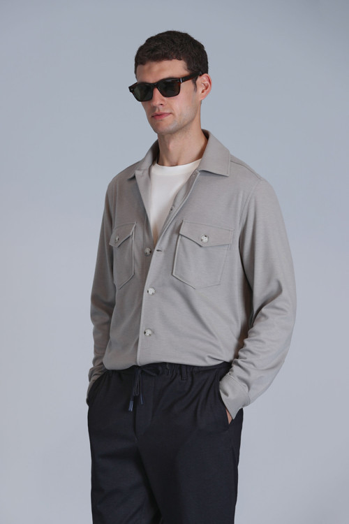 Cameron Erkek Basic Gömlek Slim Fit Bej