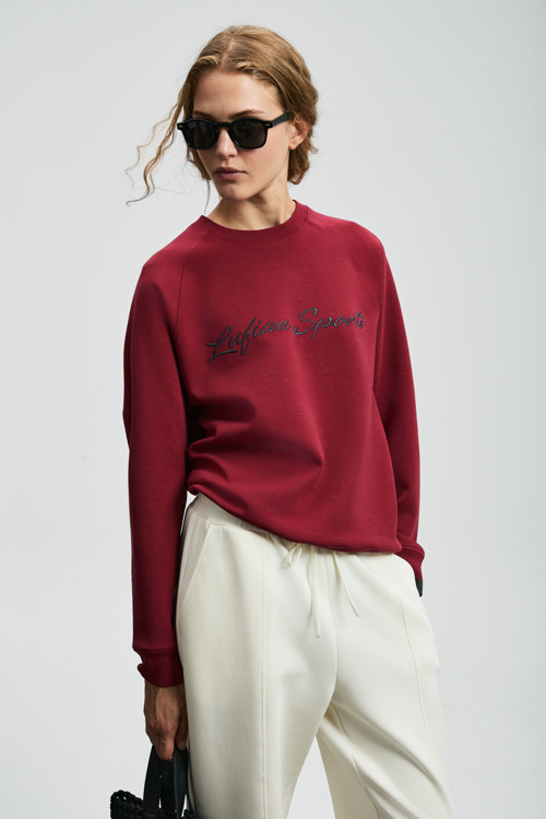 Ander Kadın Örme Sweatshırt Bordo