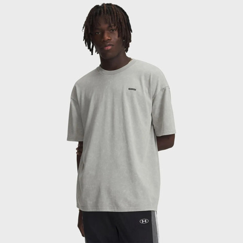 Heavyweight Oversized Logo Wash Erkek Gri Polo Yaka Tişört