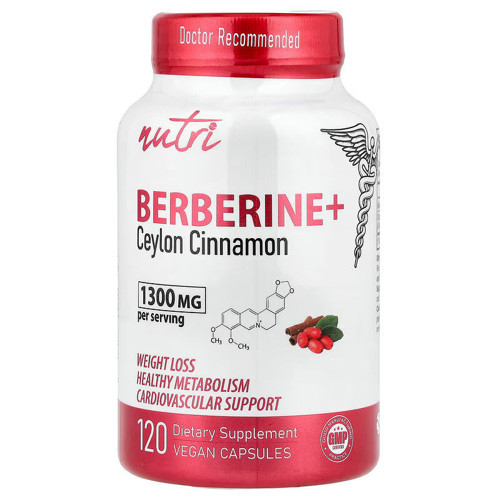 Berberine + Ceylon Cinnamon Weight loss 120 Vegan Capsules