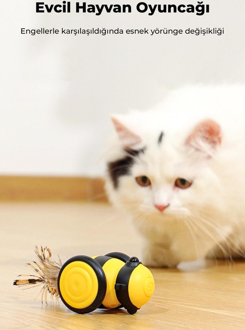 Hareketli Kedi Oyuncağı Sarı