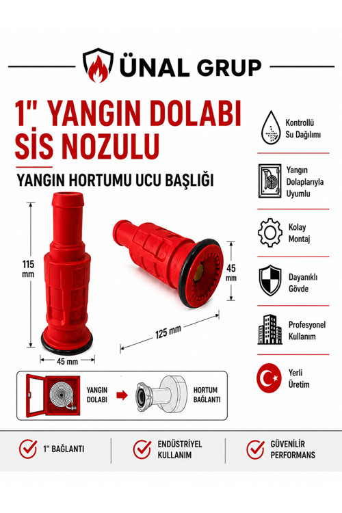 1 İnç Yangın Dolabı Sis Nozulu Yangın Hortum Ucu Başlığı Yangın Dolabı Lansı 32 mm
