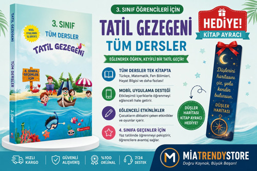 ODTÜ YAYINCILIK 3. Sınıf Tüm Dersler Tatil Gezegeni-DÜŞLER HARİTASİ KİTAP AYRACI HEDİYELİ!!