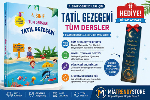 ODTÜ YAYINCILIK 4. Sınıf Tüm Dersler Tatil Gezegeni-DÜŞLER HARİTASİ KİTAP AYRACI HEDİYELİ!!