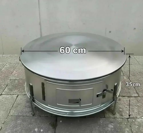 60 cm EKMEK-YUFKA-KATMER-GÖZLEME-BAZLAMA TANDIRI KALIN-ÇIKARILABİLİR- ÜST SAC ÇİFT SAC (EKMEĞİ YAKMAZ)