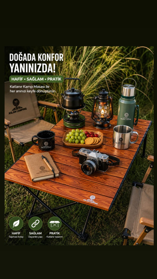 50x50x50 cm Katlanır Kamp ve Piknik Masası – Hafif, Dayanıklı ve Taşınabilir