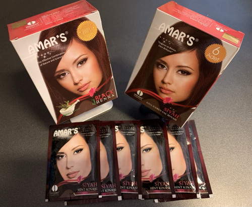 KINA İÇEREN SAÇ BOYASI SİYAH RENK 6’lı 10g Paket- 1 KUTU