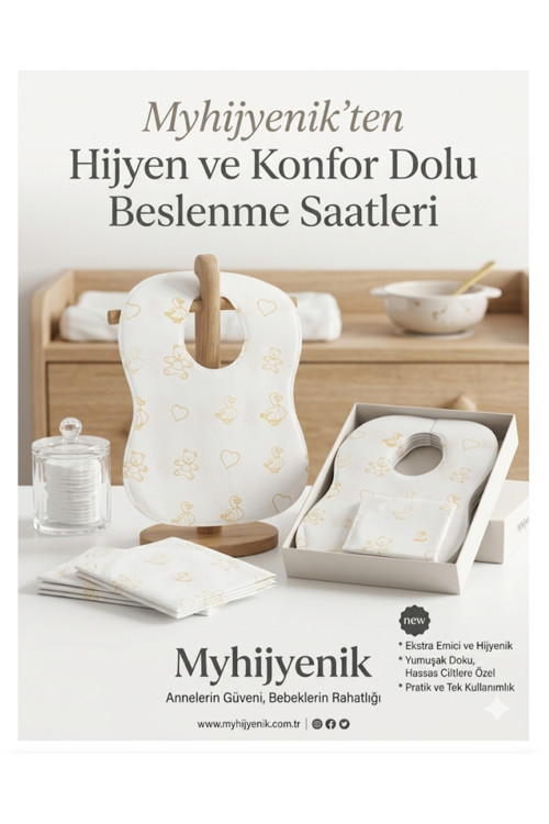 Bebek Mama Önlüğü Kullan 30 Adet 3*10