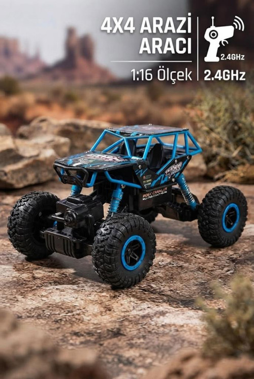 Racing Crew Rock Crawler 1:16 Ölçek 4WD Uzaktan Kumandalı Arazi Aracı - 2.4 GHz Oyuncak Araba