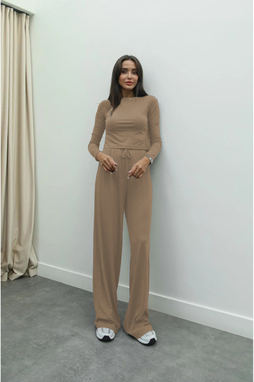 Kadın Modal Basic Body Yüksek Bel Geliş Paça Takım