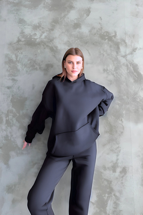 Erkek Basic Oversize 3İplik Kalın Eşofman Takımı