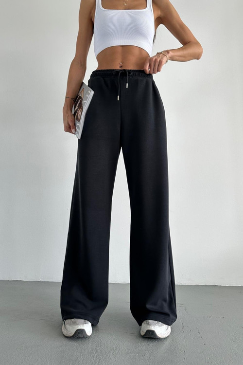 Kadın Modal Esnek Rahat Yüksek Bel Geniş Paça Eşofman Altı