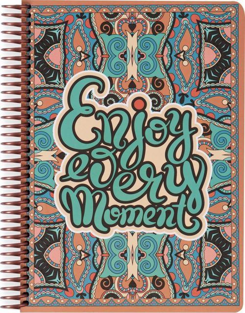 Çizgili Sert Kapak Spiralli Wallart Defter Enjoy Very Moment 17x24