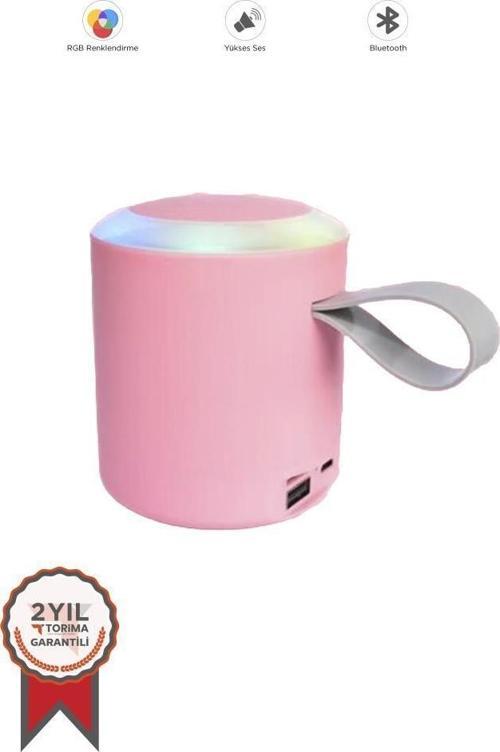 D24 Pembe SD/USB Girişli Taşınabilir Bluetooth Hoparlör
