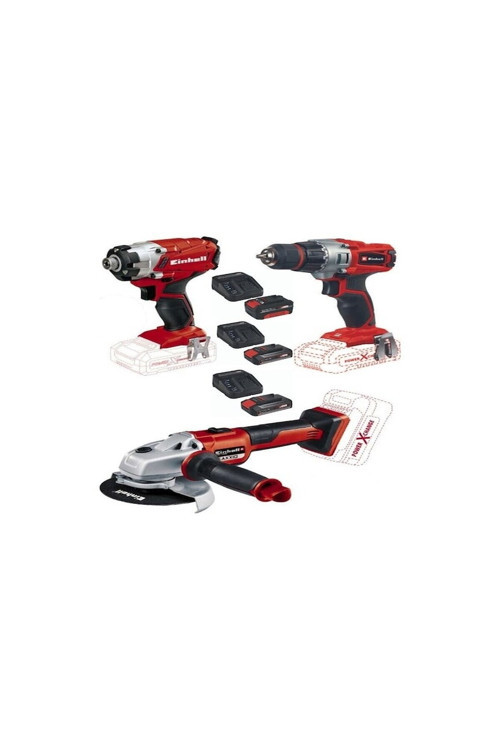 Te-Cı 18/1 Vidalama + Te-Cd 18/2 Matkap + Axxio 125 Mm Avuç Taşlama + 2X2.5 + 4Ah Akülü Set