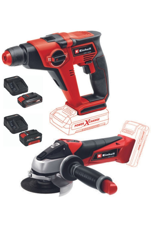 Te-Hd 18/12 Akülü Vidalama Matkap Te-Ag 18/115 Akülü Avuç Taşlama 2X4.0Ah Çift Akülü Set