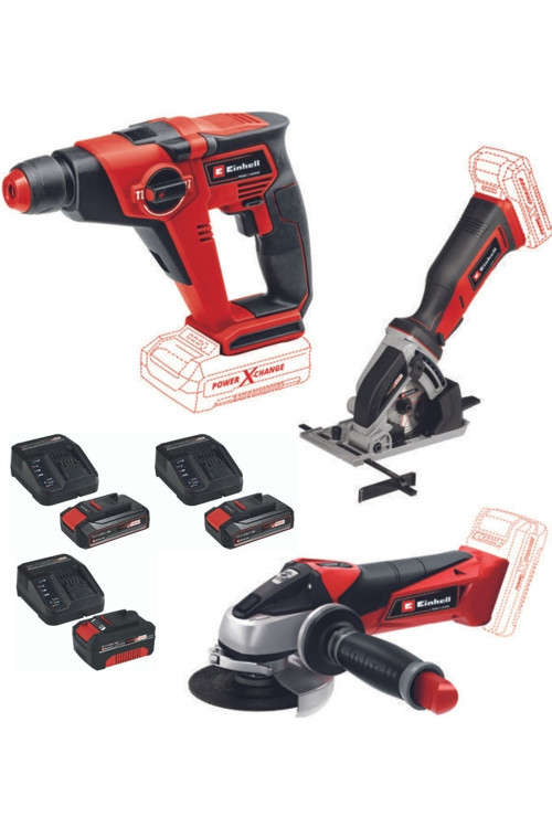 Te-Hd 18/12 Matkap Te-Ag 18/115 Taşlama Te-Cs 18/89 Mini Daire Testere 2X2.5+4.0Ah Akülü Set