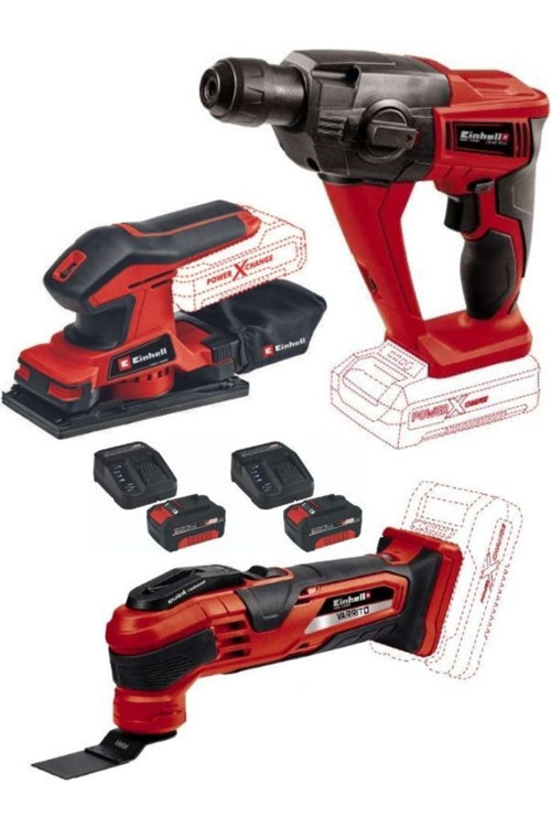 Te-Hd 18 Vidalama Matkap Varrito Raspalama Makinesi Tc-Os 18/187 Zımpara 2X4.0Ah Akülü Set