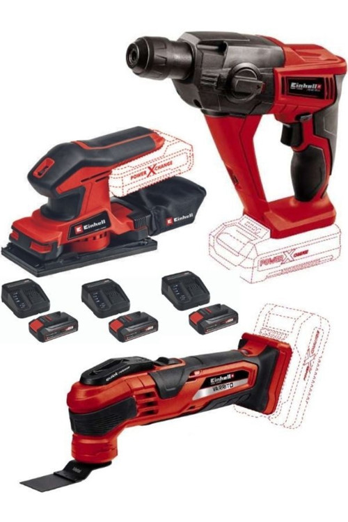 Te-Hd 18 Vidalama Matkap Varrito Raspalama Makinesi Tc-Os 18/187 Zımpara 3X2.5Ah Akülü Set