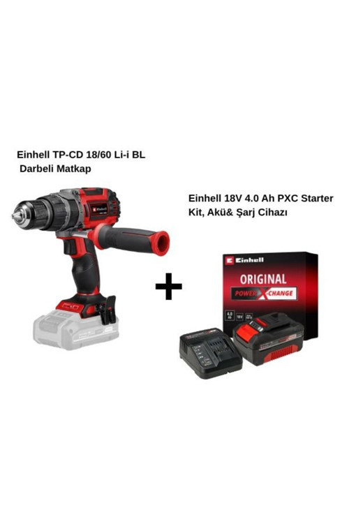 Tp-Cd 18/60 Li-I Bl Solo Akülü Darbeli Vidalama + 4 Ah Starter Kit