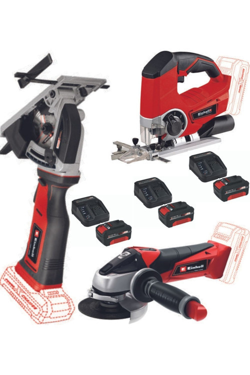 Te-Js 18 Dekupaj Te-Cs 18/89 Mini Daire Testere Te-Ag 18/115 Avuç Taşlama 3X4.0Ah Set