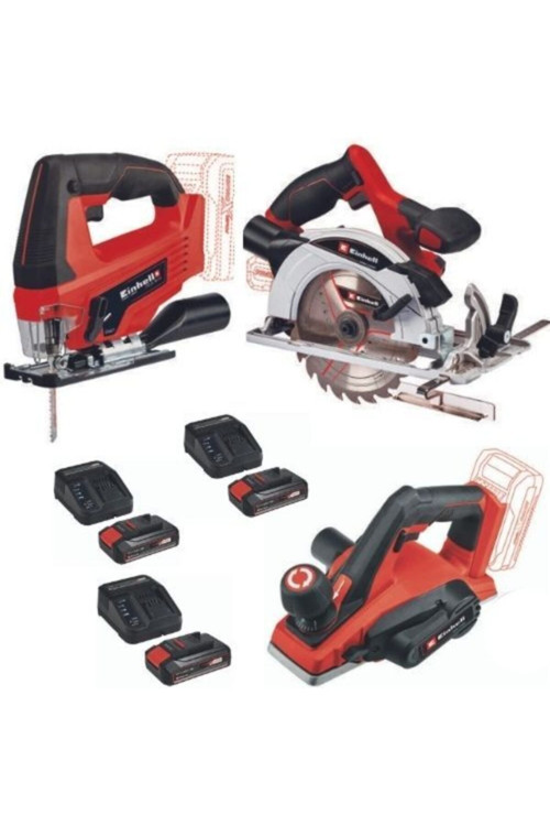 Te-Pl 18/82 Planya Tc-Js 18 Dekupaj Te-Cs 18/165/1 Daire Testere 3X2.5Ah Akü Starter Kit Set
