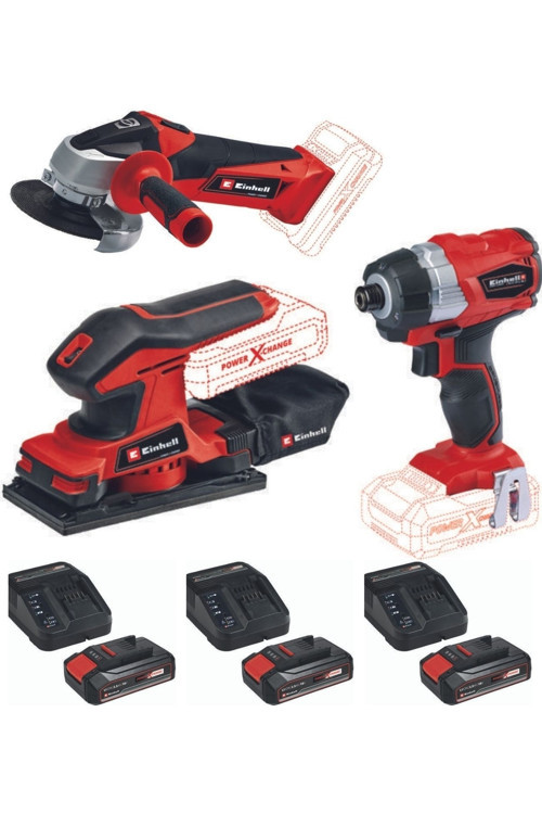 Te-Cı 18 Bl Vidalama Tc-Ag 18/115 Avuç Taşlama Tc-Os 18/187 Zımpara 3X2.5Ah Akülü Set