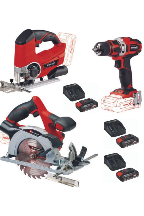 Te-Js 18 Dekupaj Te-Cs 18/165/1 Daire Testere Te-Cs 18/40 Vidalama 3X2.5Ah Akülü Set