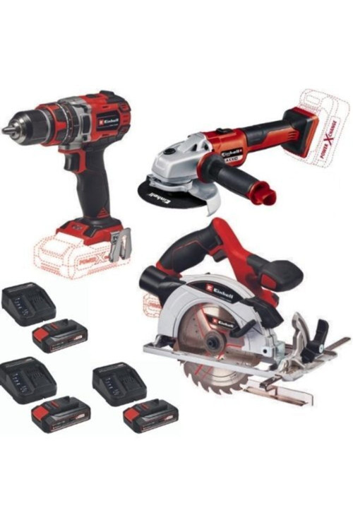 Te-Cd 18/50 Li-İ Vidalama Te-Cs 18/165/1 Daire Testere Axxio Avuç Taşlama 3X2.5Ah Akülü Set