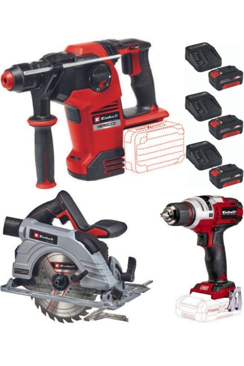 Herocco 36/28 Kırıcı Delici Te-Cs 18/190 Bl Daire Testere Te-Cd 18 Li E Vidalama 3X4.0Ah Set