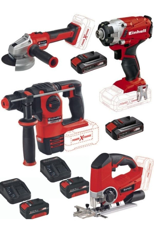 Te-Cı 18/1 Vidalama Herocco 18 V Kırıcı Axxio 18/115 Q Te-Js 18/80 2X4.0+2X2.5Ah Akülü Set