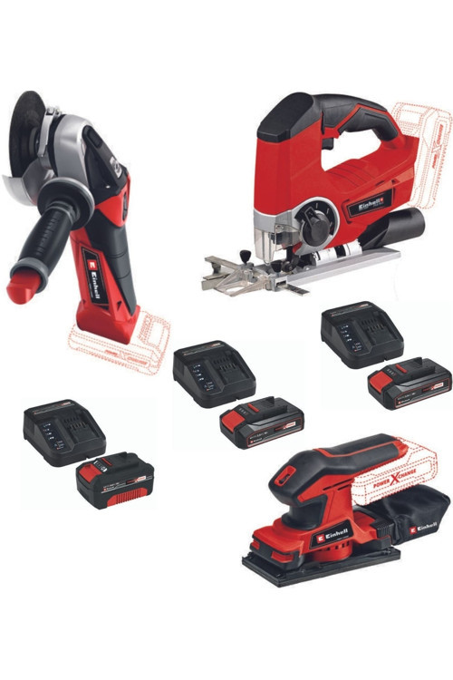 Te-Js 18 Dekupaj Tc-Os 18/187 Li Zımpara Makinesi Te-Ag 18/115 Avuç Taşlama 2X2.5Ah+4.0Ah