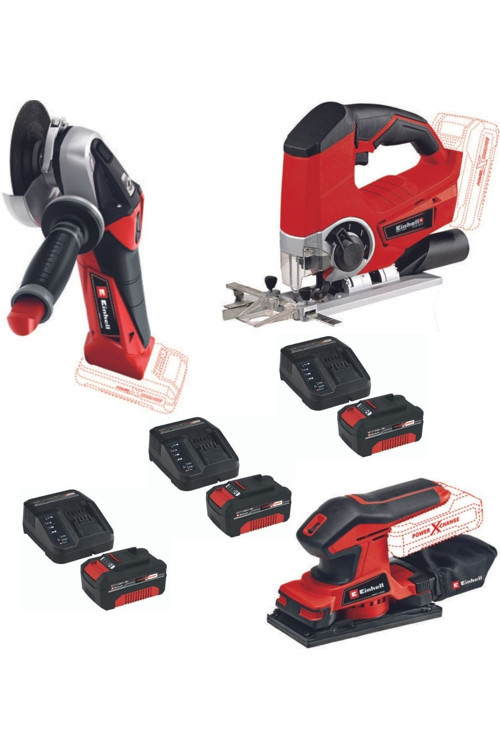 Te-Js 18 Dekupaj Tc-Os 18/187 Li Zımpara Makinesi Te-Ag 18/115 Avuç Taşlama 3X4.0Ah Set
