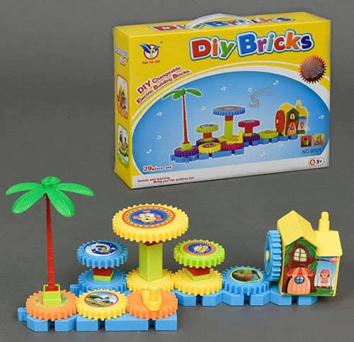 Bricks 29 Parça Pilli Müzikli Elektrikli Yapı Çarkları Blok Yapı Seti (+3 Yaş)