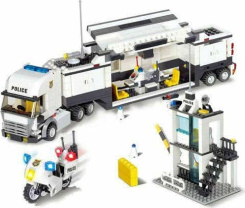 F-blocks 511 Parça Polis Tır Seti Araçlı Figürlü Oyun Seti Oyuncak Blok Yapım Seti