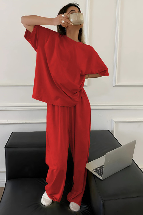 Kadın Bisiklet Yaka Pijama Takımı