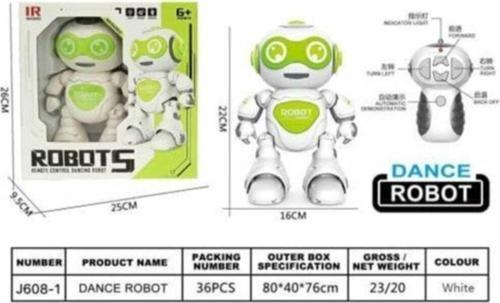 Uzaktan Kumandalı Dans Eden Robot 20 Cm Sesli Işıklı Yeşil J608 1