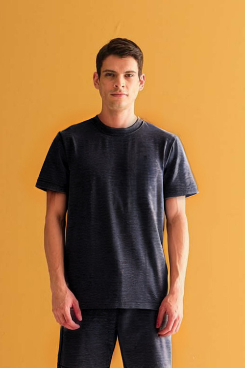 Erkek Bisiklet Yaka Regular Pamuklu Basic Rahat Bol Kesim Kısa Kollu T-Shirt