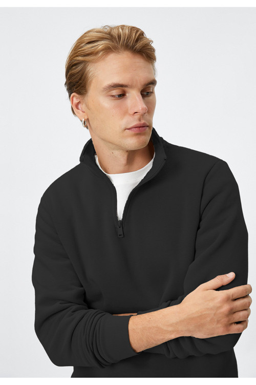 Erkek Yarım Fermuarlı Günlük Şık Ve Rahat Kazak Sweatshirt