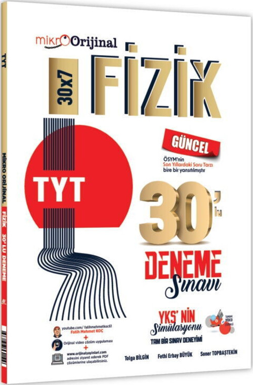 Mikro Tyt Deneme 30 Lu Fizik (Güncel Müfredat)2027 Müfredata Uygun