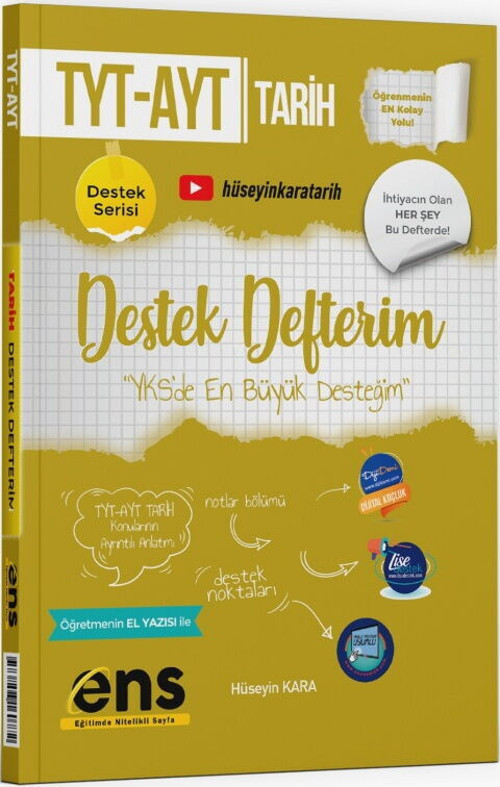 Ens Yks Tyt Ayt Destek Defterim Tarih (Güncel Müfredat)2027 Müfredata Uygun